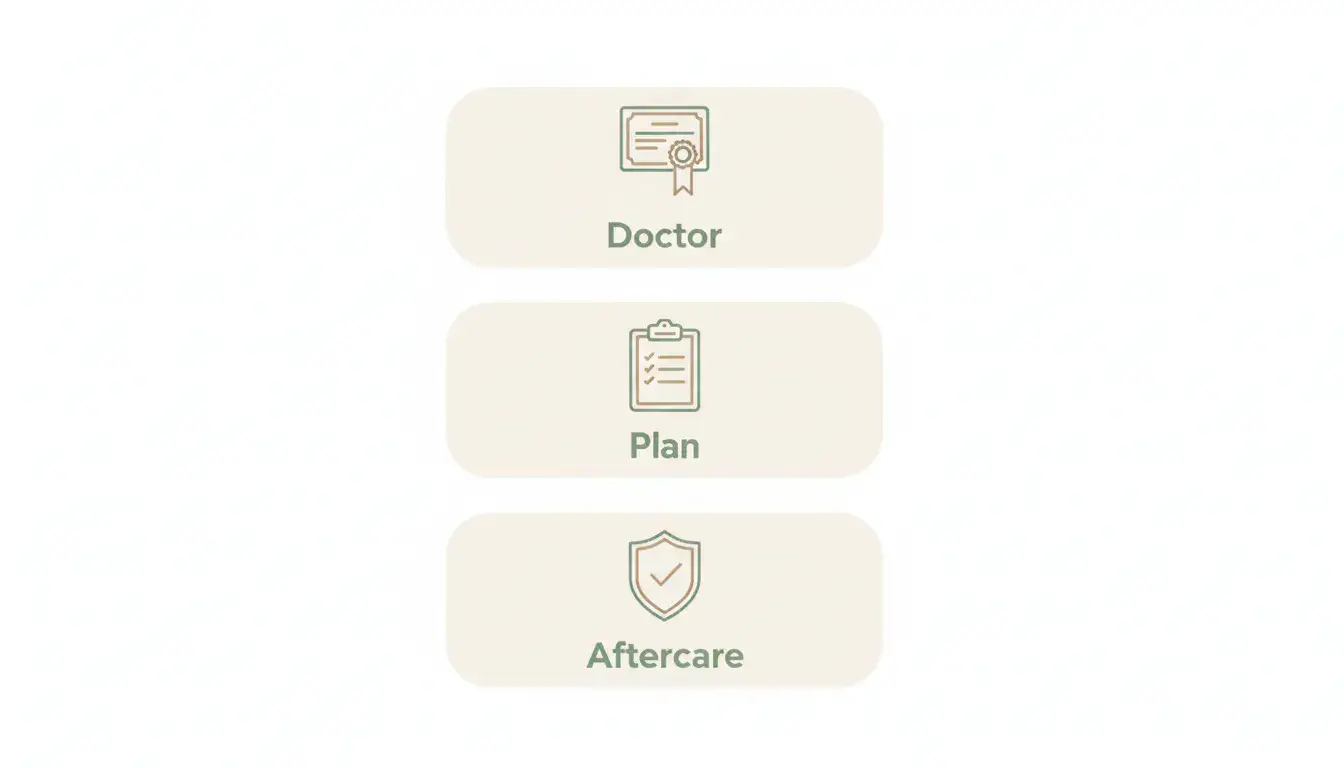 PRP consultation checklist: doctor credentials, treatment plan, aftercare support